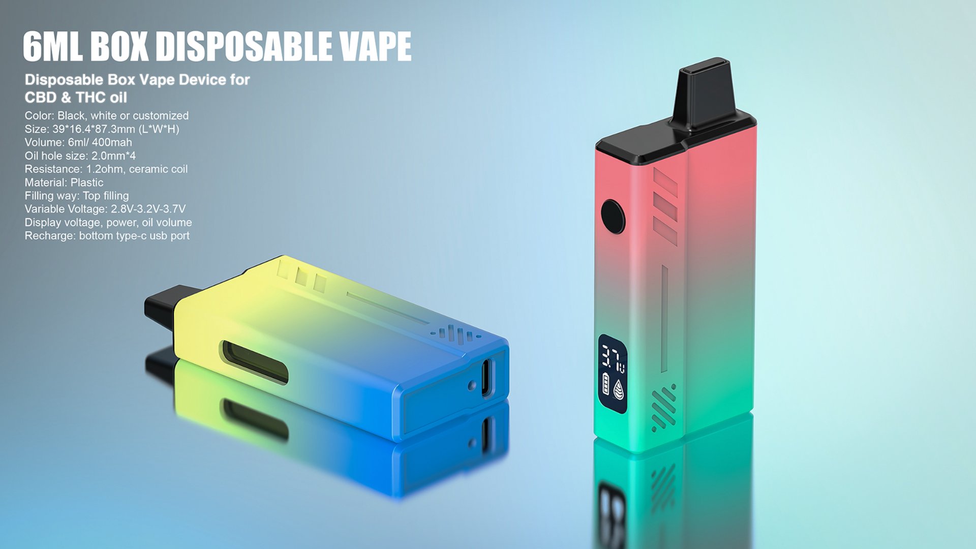 6ml disposable cart box vape